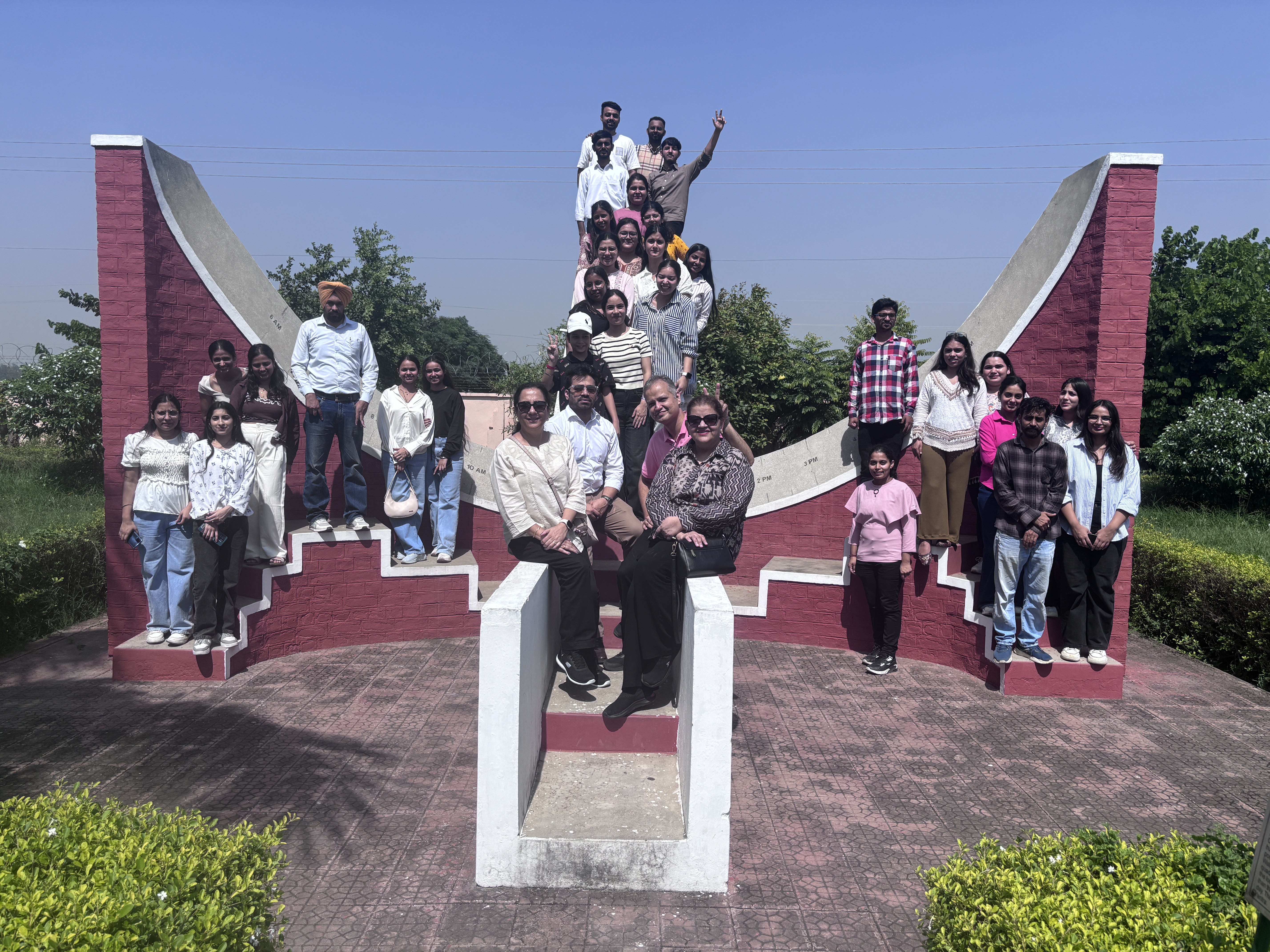 Students at Jantar Mantar, Kurukshetra — Educational visit, September 26, 2025.